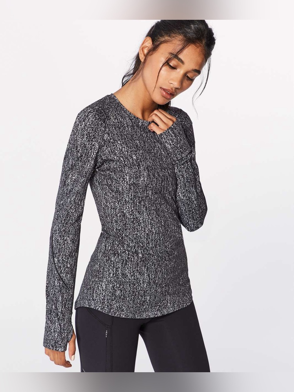 lululemon athletica Heathered Charcoal Long-Sleeve Crew